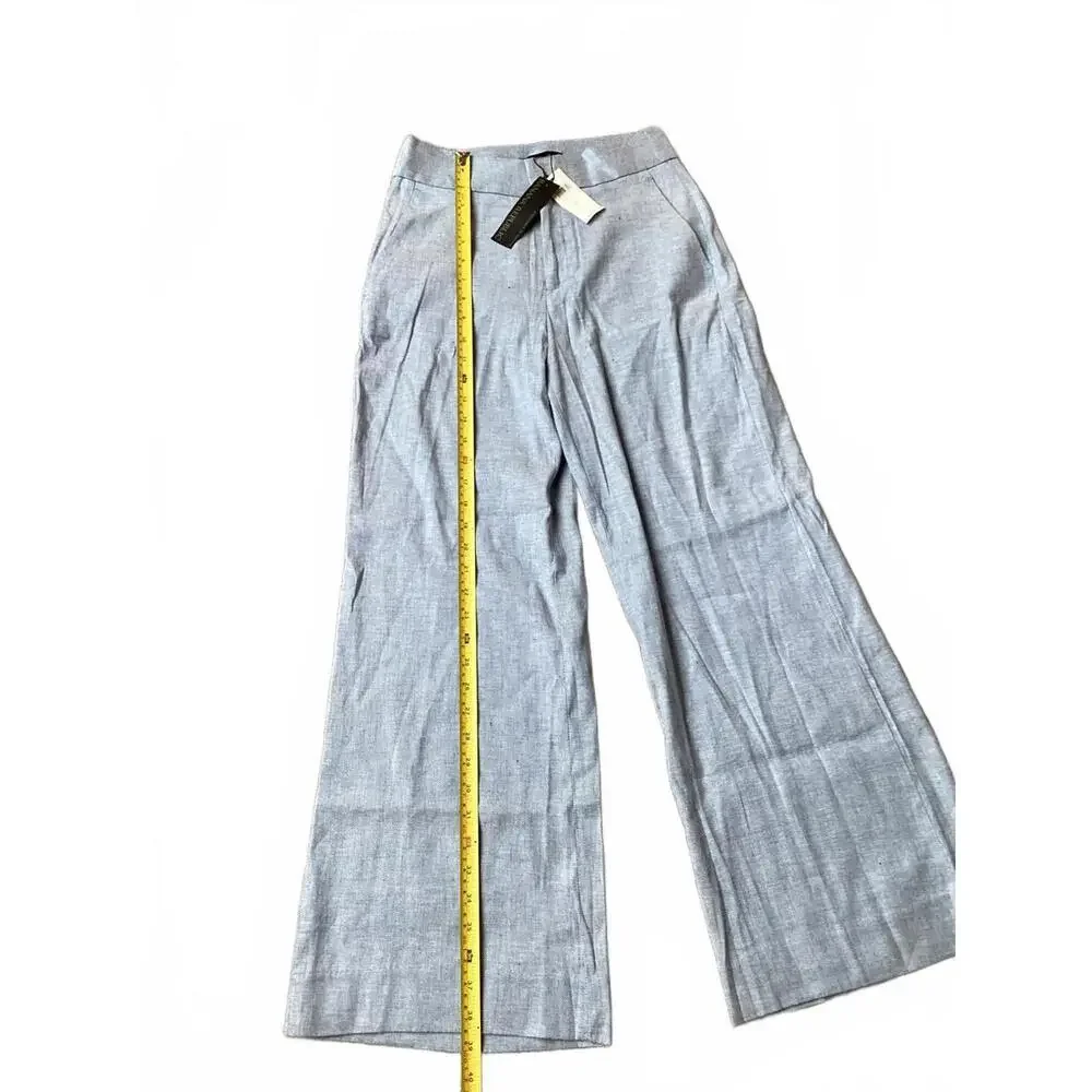 Banana Republic Linen Blend Wide Leg Pants Blue Women’s 0S NWT Summer Casual‎